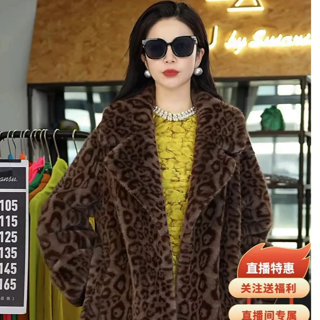 HZHJ设计师款 豹纹外套高定西装领大衣高级洋气雅丹 1392