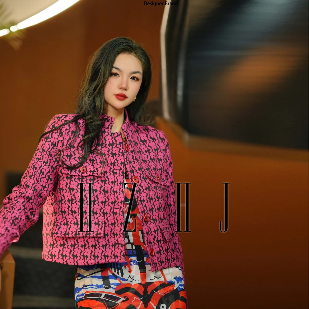 HZHJ新款原创设计师 树莓熊小香风外套 气质百搭时尚 显瘦高端040