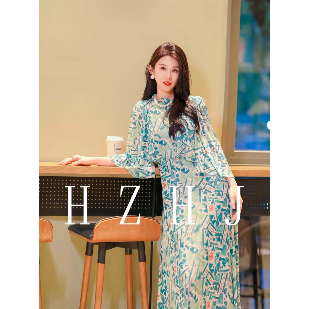 HZHJ新款原创设计  轻风拂过 连衣裙设计师款秀款御姐高定走秀456