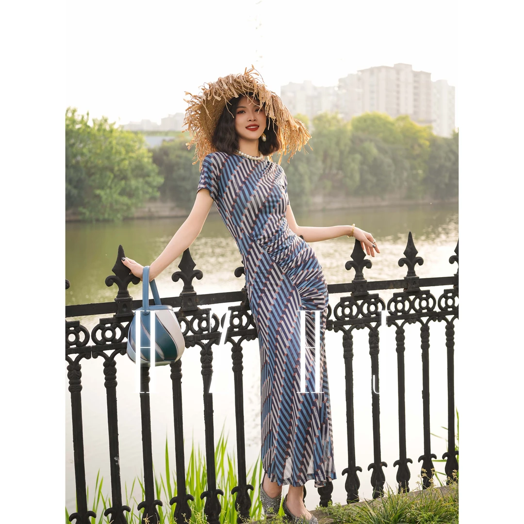 HZHJ新款原创设计 “ 境   连衣裙短袖轻奢贵族秀款 通勤271新