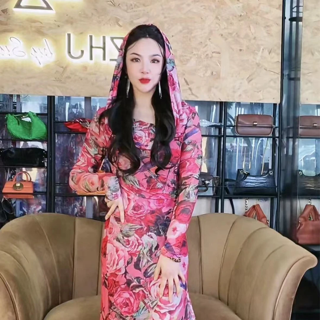 HZHJ新款设计师款 梦境长袖连衣裙（带帽款） 显白显瘦高级感1062