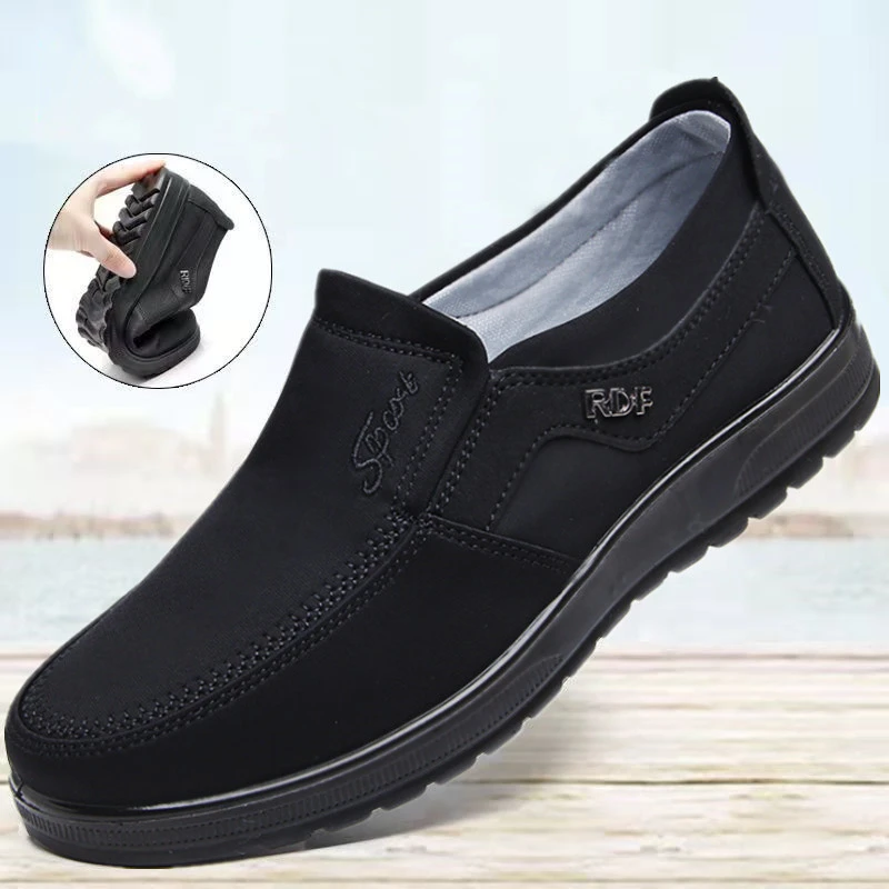 老北京布鞋男款防水透气舒适休闲老人鞋软底防滑中老年大码爸爸鞋