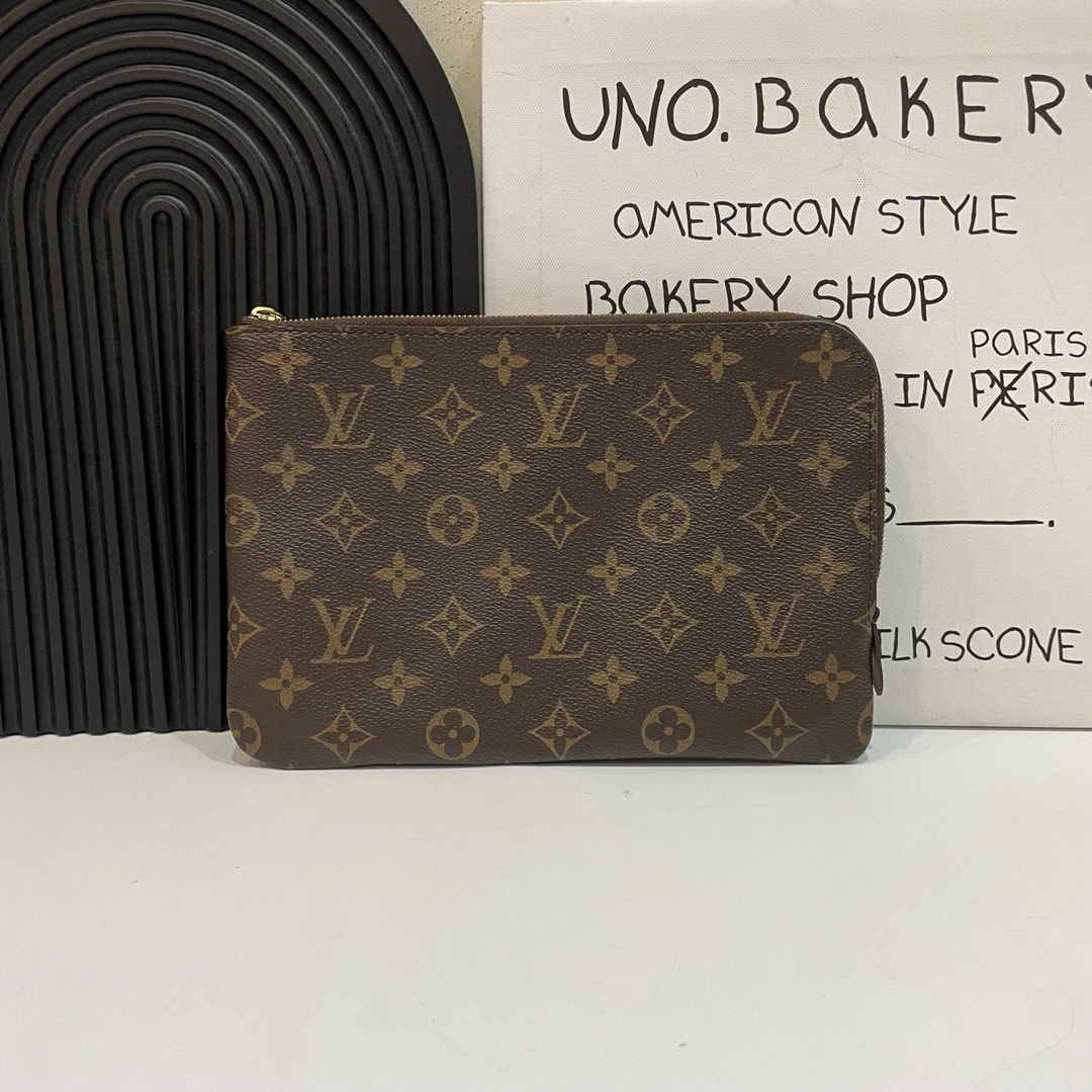 99新 LouisVuitton/路易威登 【蔡包紫】老花手拿包