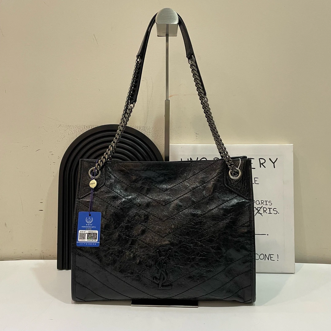 95新 YSL/圣罗兰 【蔡包紫】黑色shopping bag