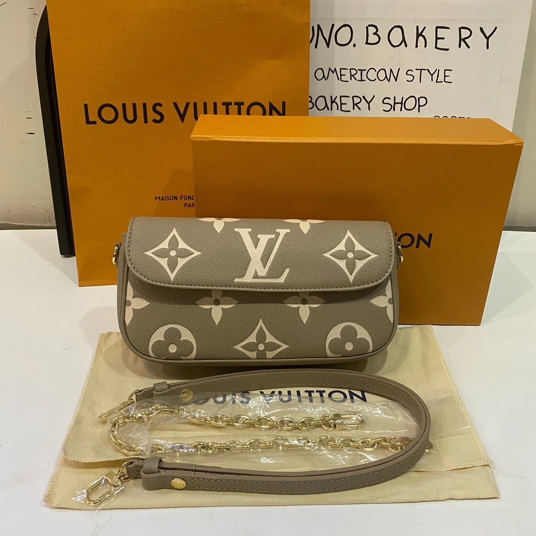 全新未使用 LouisVuitton/路易威登 【蔡包紫】老花大象灰ivy