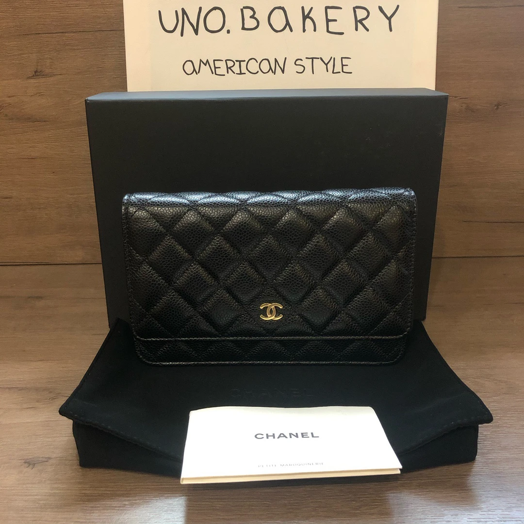 全新未使用 Chanel/香奈儿 [蔡包紫]闲置荔枝黑金发财斜挎包