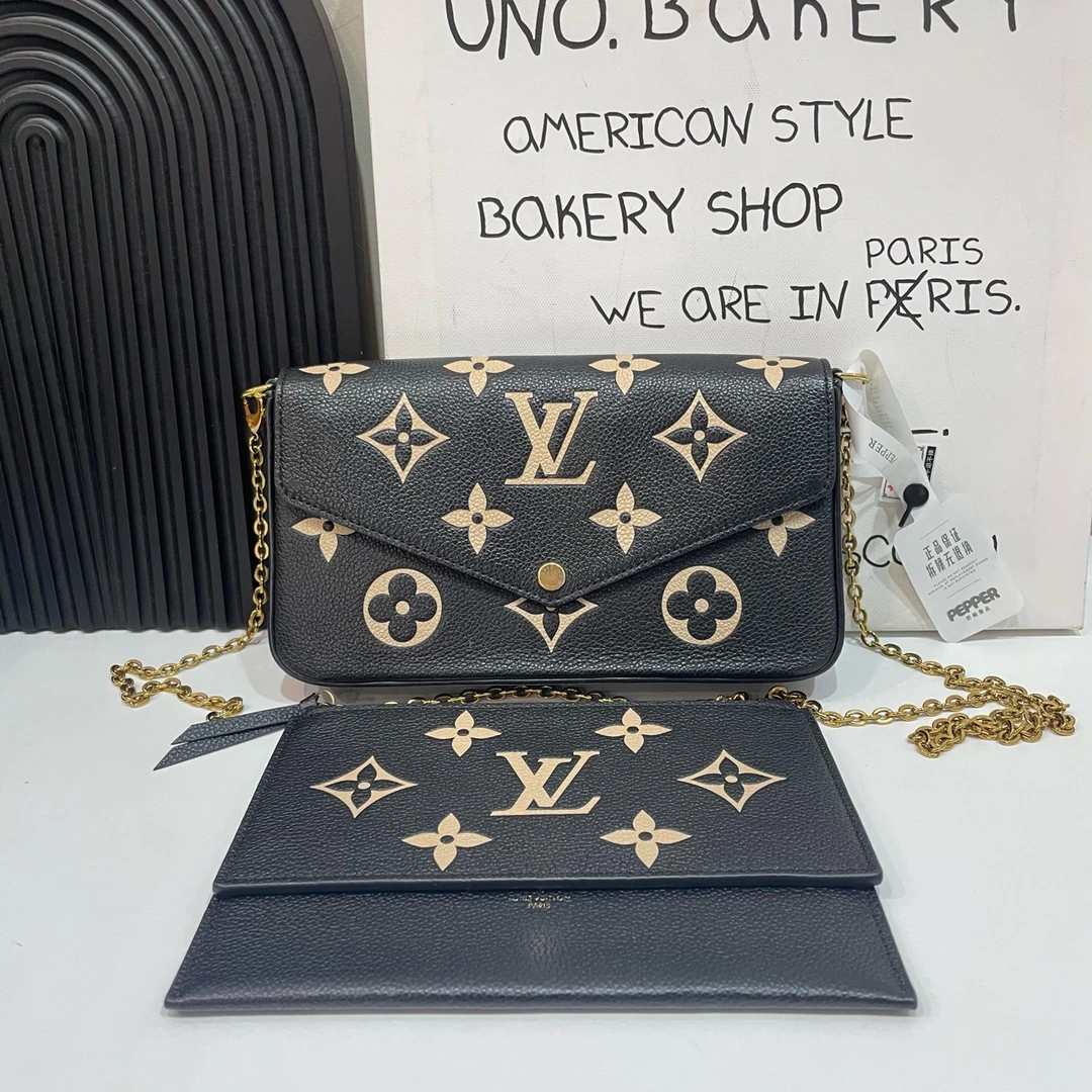 95新 LouisVuitton/路易威登 【蔡包紫】黑色老花三合一