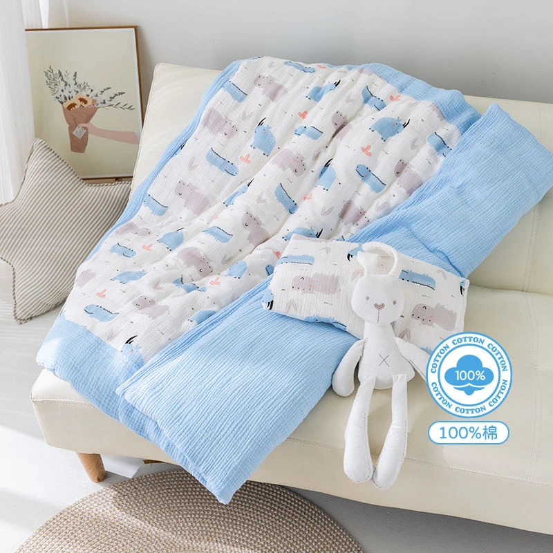 母婴被子纯棉婴儿包被盖被专用透气吸汗新生儿全棉加厚印花