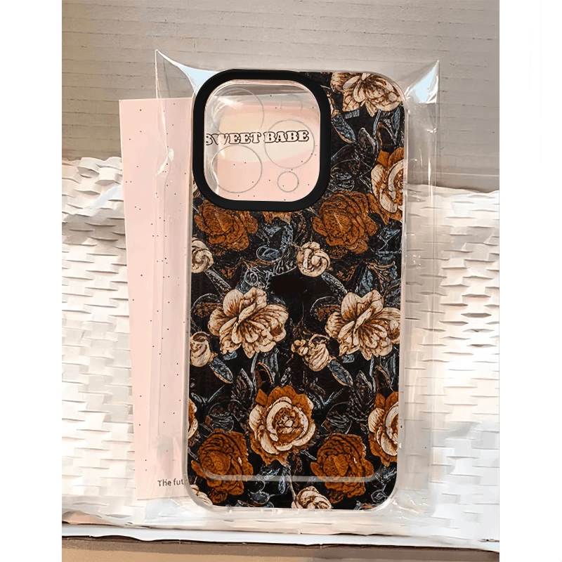 艺术复古玫瑰花适用iPhone15/13手机壳苹果16华为vivo小米14oppo
