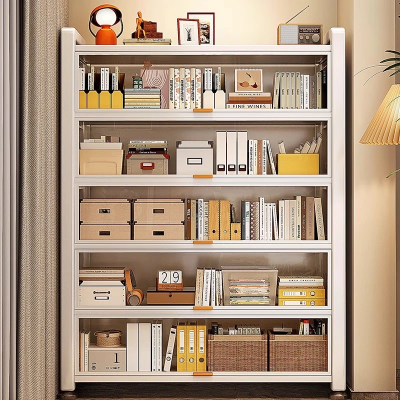 钢制书柜带门儿童书架家用客厅展示柜子铁艺置物架防尘储物柜