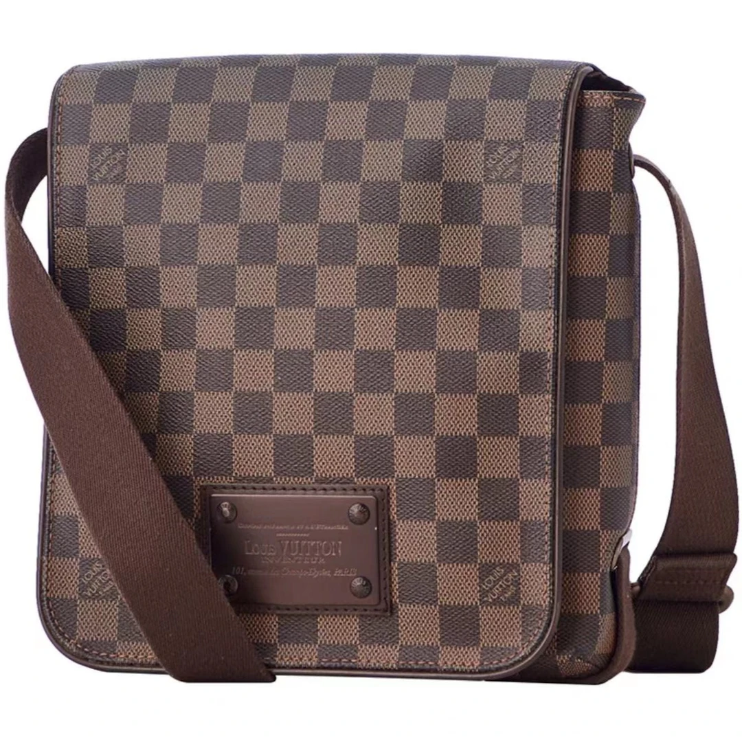 95新 LouisVuitton/路易威登 男包奢侈品97新棕棋盘格斜挎包/0721