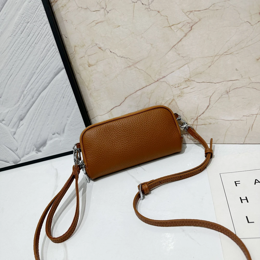 2025新款女士时尚简约百搭头层牛皮休闲单肩斜挎包