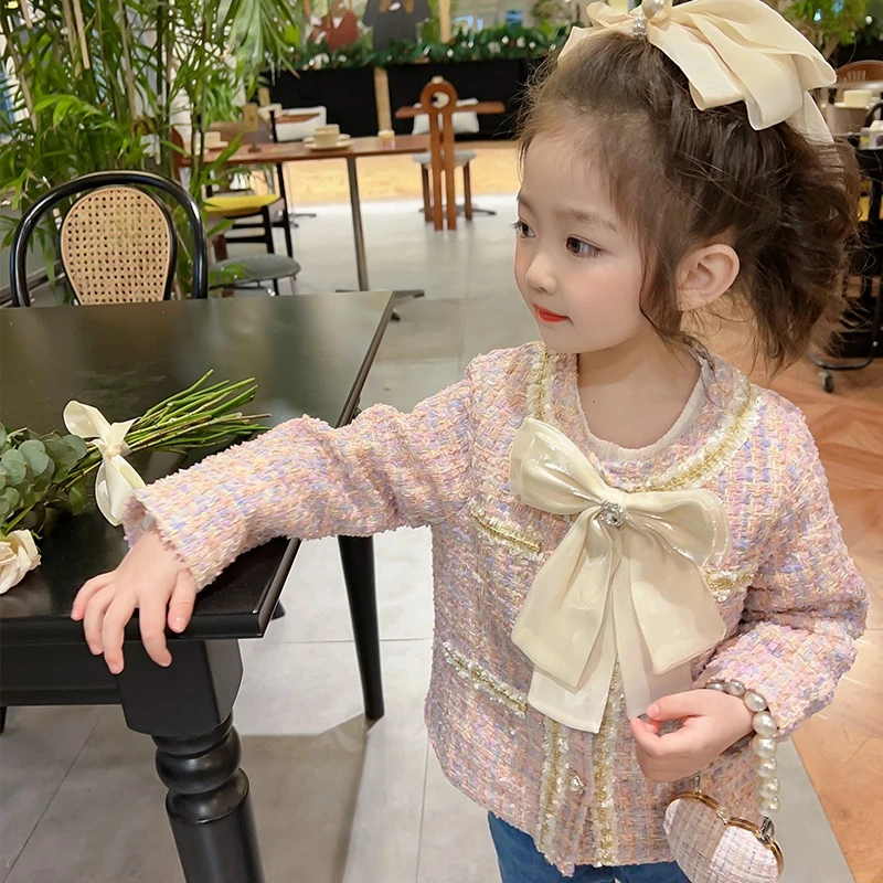 女童小香风外套春秋女孩2023新款童装女宝宝上衣洋气春装儿童衣服