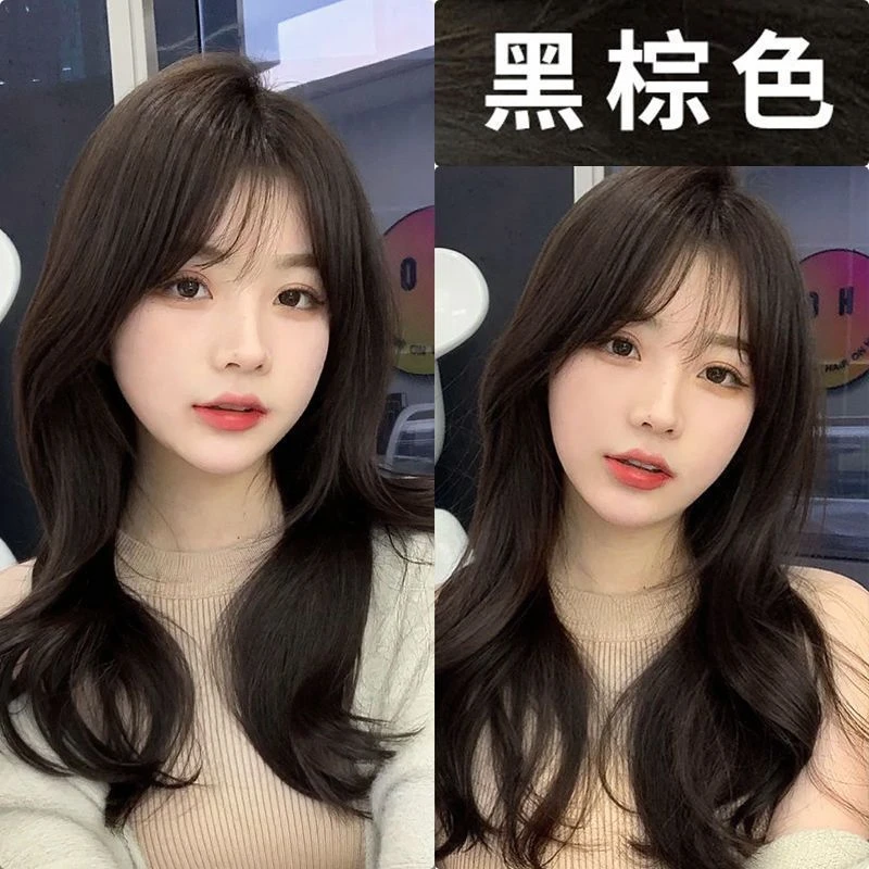 黑棕色染发膏剂2023新款流行女生显白时尚青春不伤发适短中长卷越