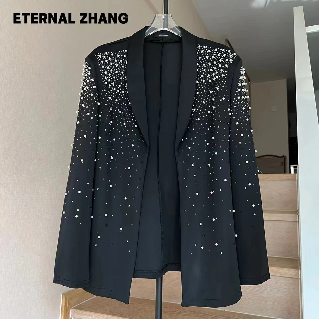 【ZY-原创&设计】早春新款钉珠烫钻西装外套 W001