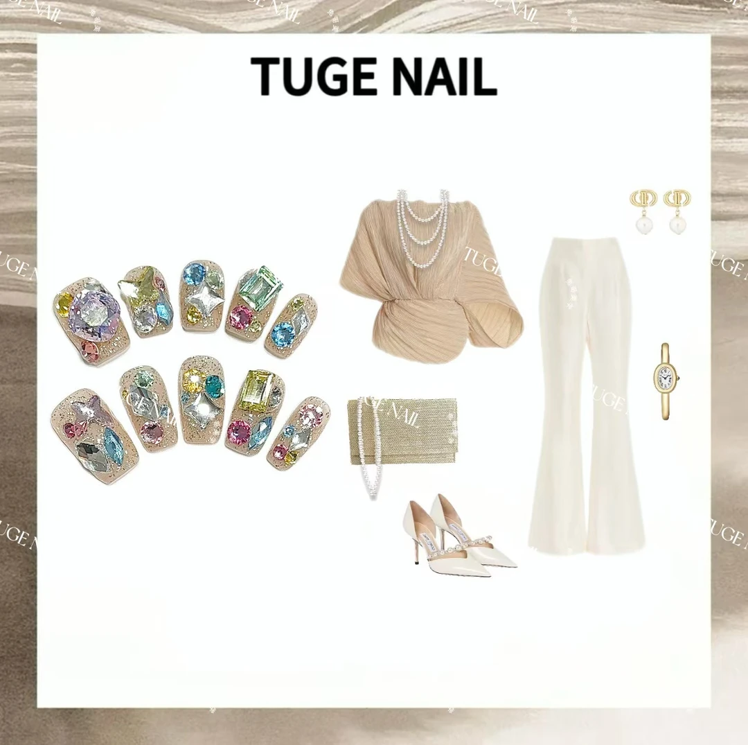 TugeNail“潘多拉”全华氛围感满钻超闪美甲设计师穿戴甲-芬达