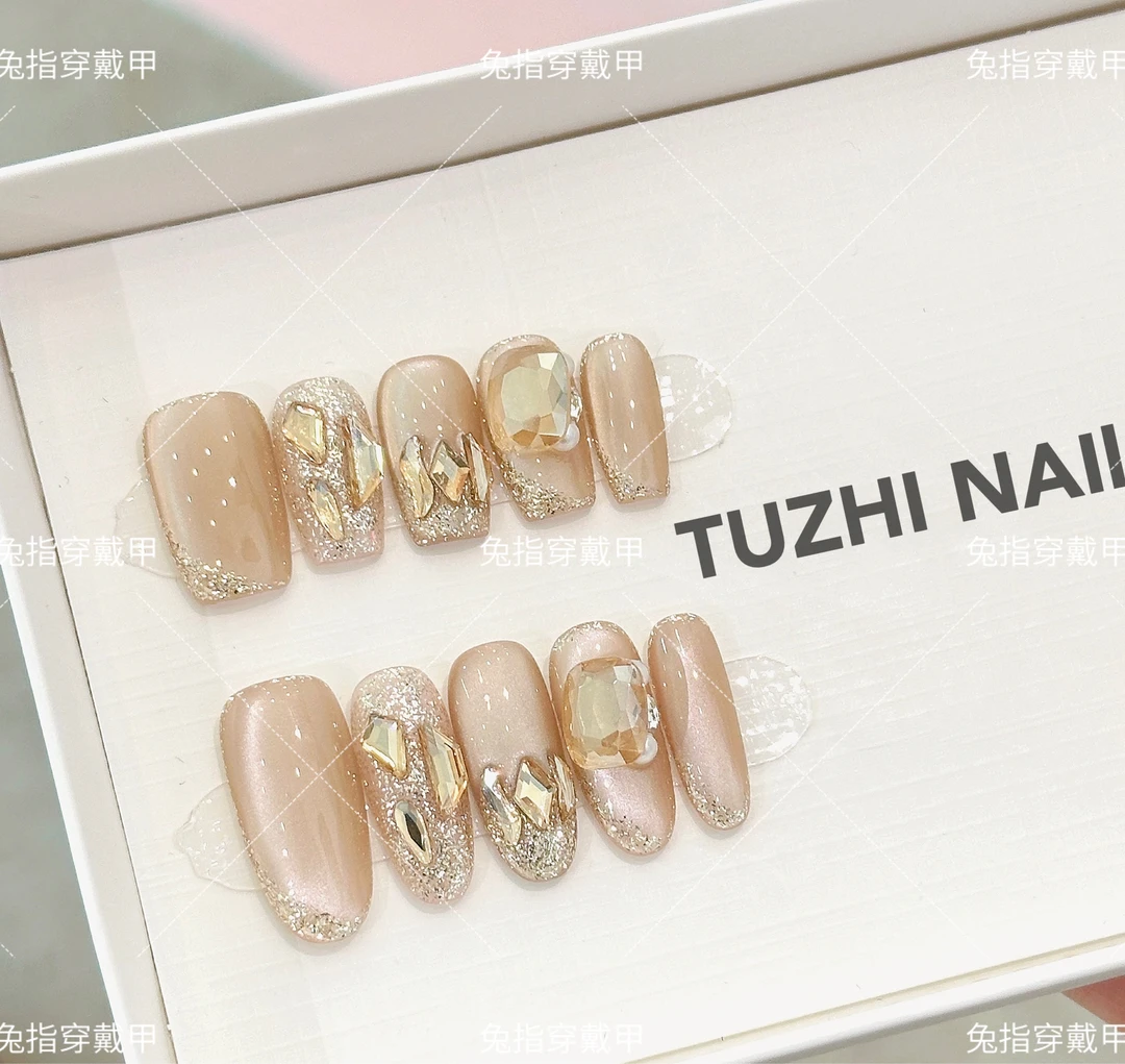 TUZHI NAIL“叶落知秋”高级感复古极简小众设计师穿戴甲TGK1103