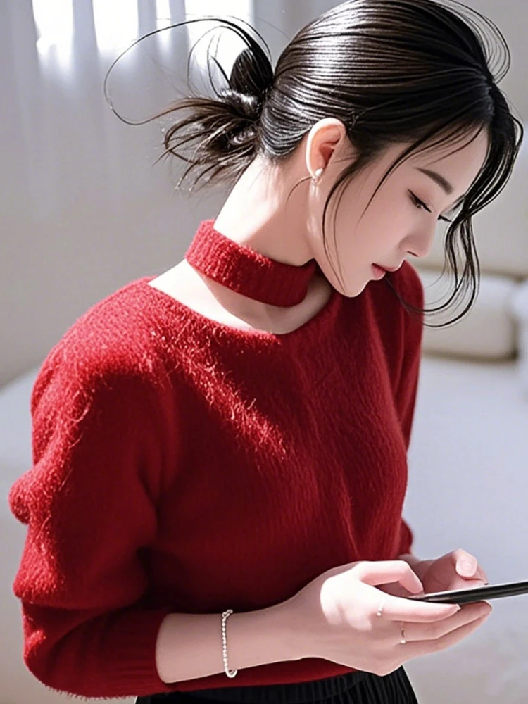 本命年圣诞红色设计感毛衣秋冬新年爆款小个子高级别致洋气上衣女