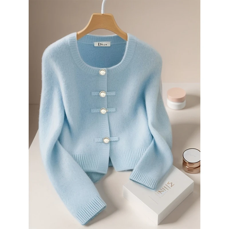 今年流行爆款新中式时尚毛衣外套慵懒风春秋新款百搭针织开衫上衣