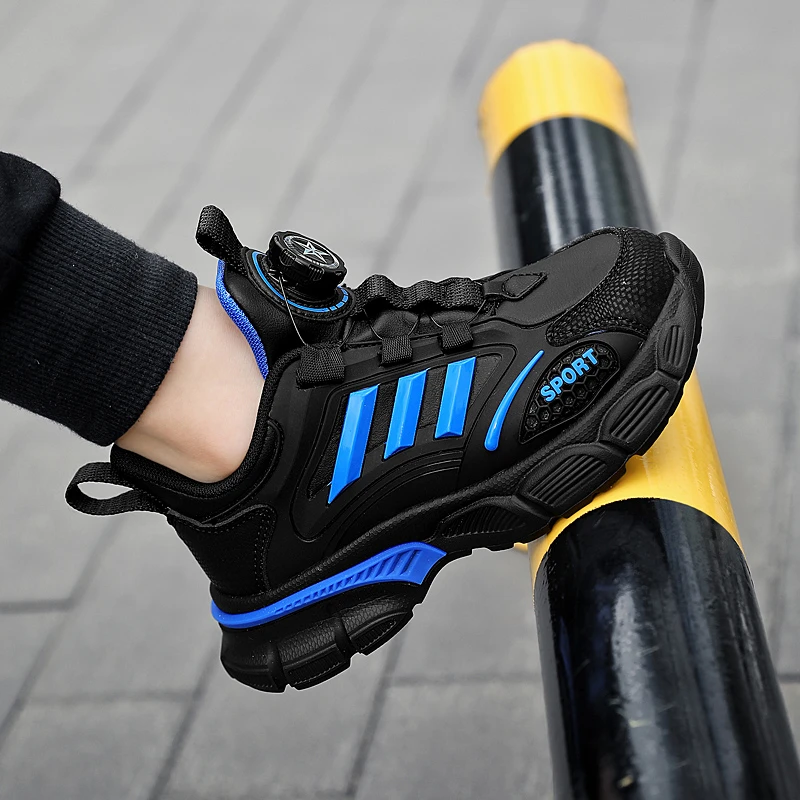 新款男童鞋中大童秋冬皮面防水小学生帅儿童运动鞋男孩潮跑步鞋