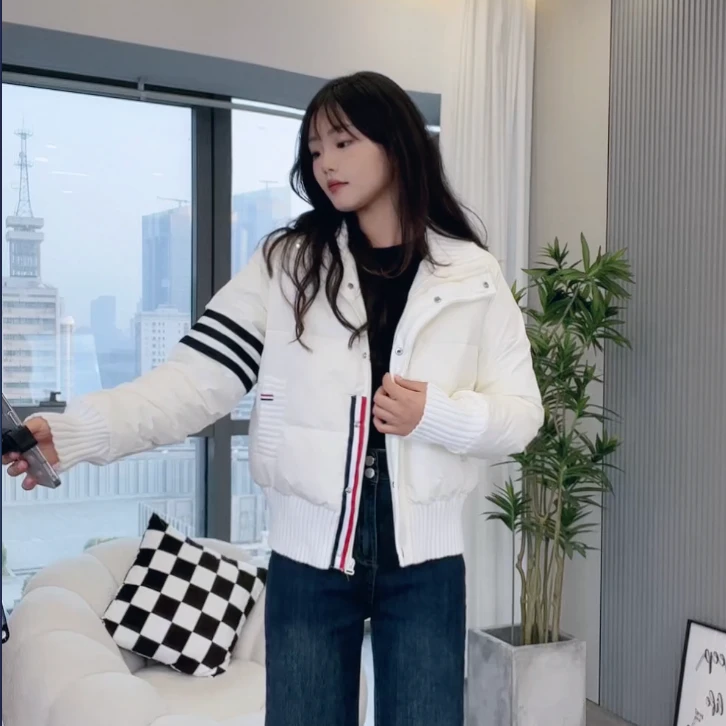 8809接短款保暖羽绒服白鸭羽绒秋冬立领保暖上衣休闲外套潮流百搭