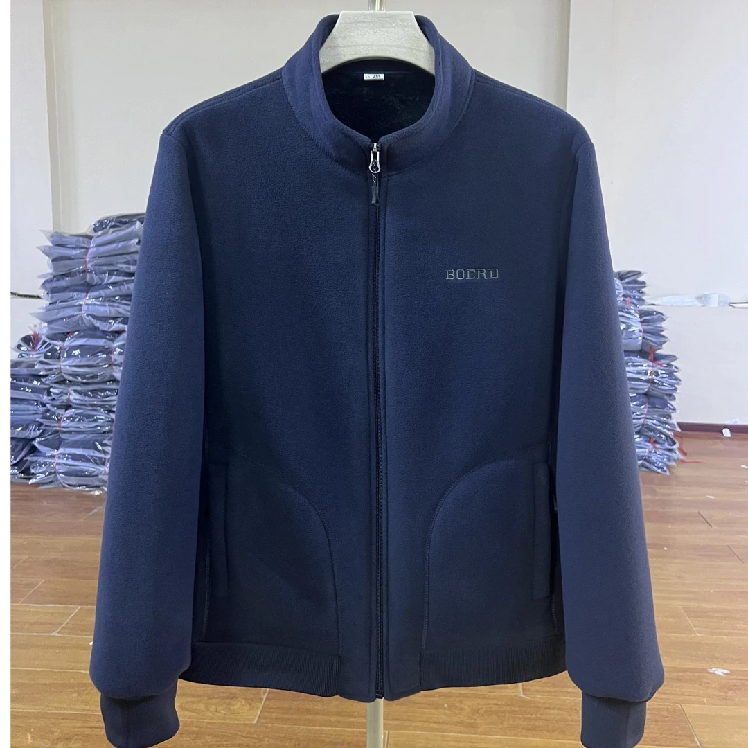 （立领）男士秋冬加绒加厚摇粒绒保暖外套