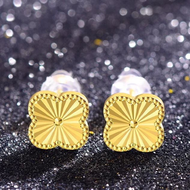 925银耳饰 四叶草耳钉女新款爆闪时尚耳饰轻奢百搭首饰送女友