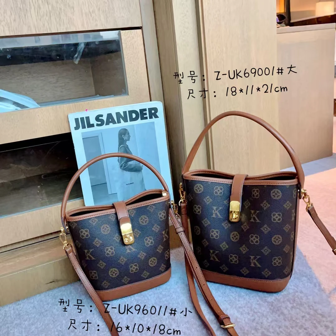 UK轻奢时尚经典百搭流行四季通勤单肩斜跨手提洋气女包【水桶】
