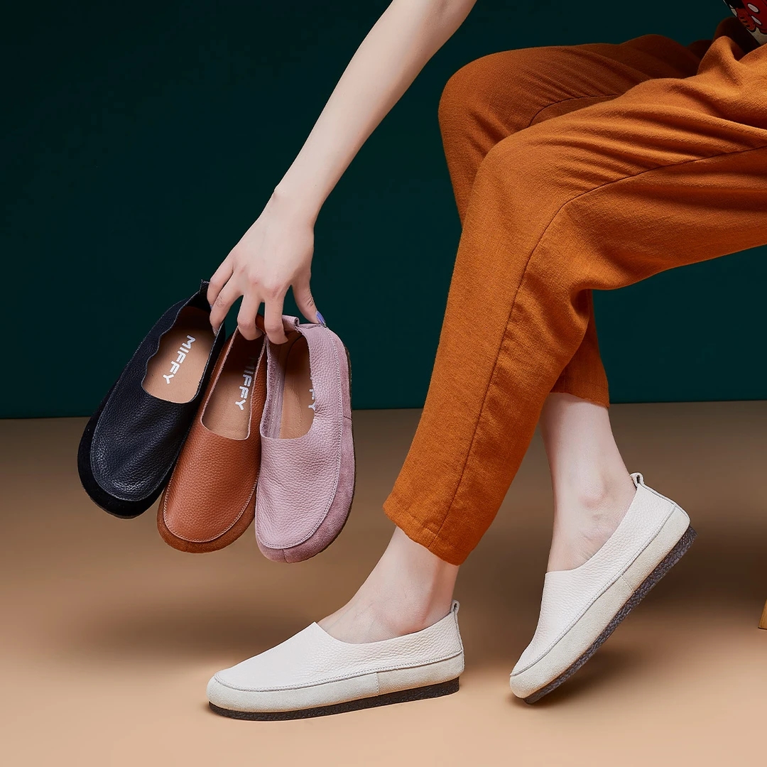 | 软轻风 | BK045头层牛皮袜子鞋2025单鞋软底舒适防滑轻便女单鞋