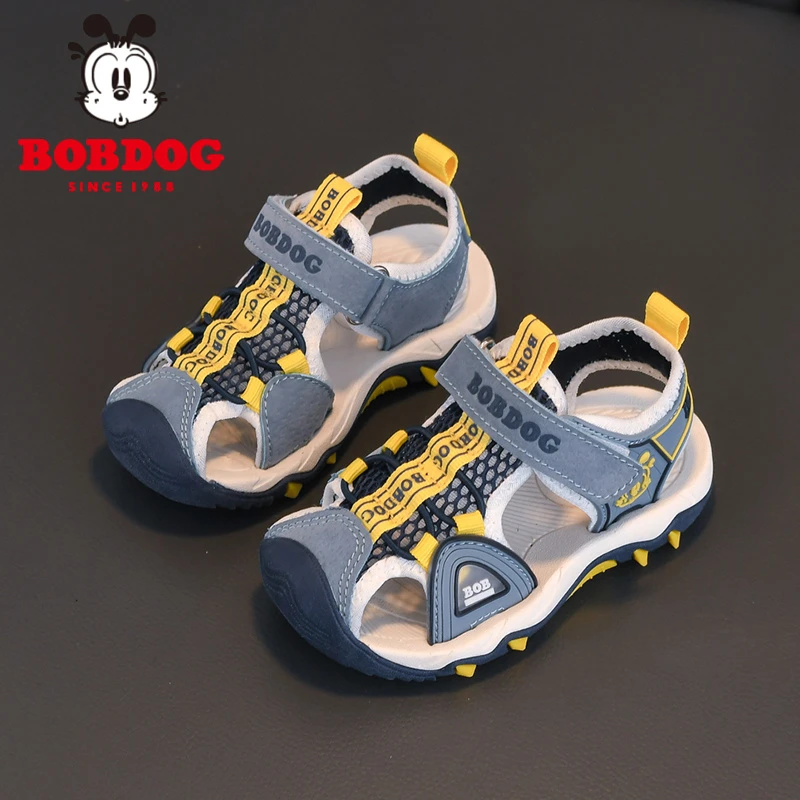 巴布豆童鞋男童凉鞋2025新款小童宝宝包头轻便夏季儿童防滑机能鞋