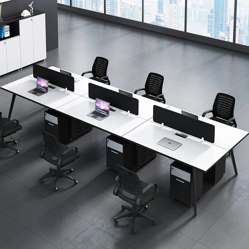 圣凯尼办公职员办公桌椅组合办公室4人位简约现代办公家具员工位