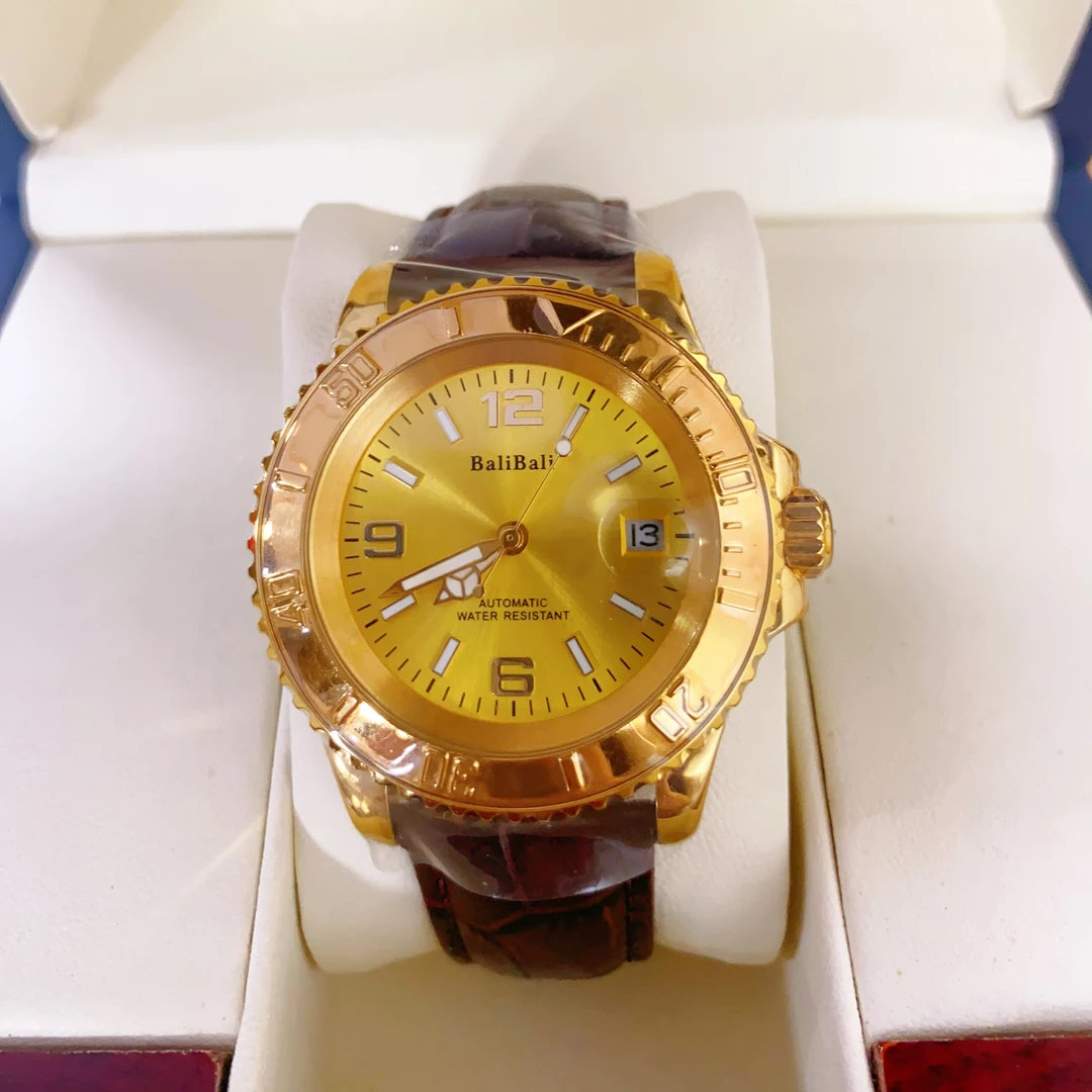 【工厂直销】男款全自动机械机芯防水手表足金999黄金腕表（62102G）