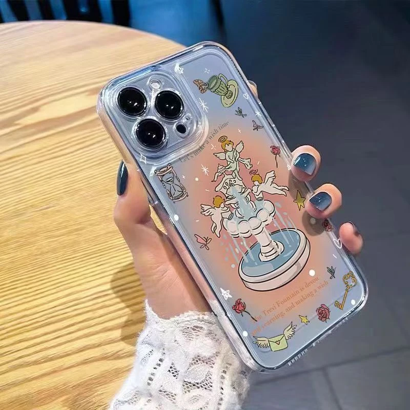 爱神喷泉适用苹果14/15promax手机壳13全包12华为/oppo/vivo/小米