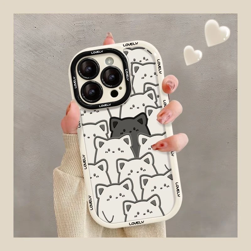 一群猫咪适用苹果13/14promax手机壳12全包11华为/oppo/vivo/小米