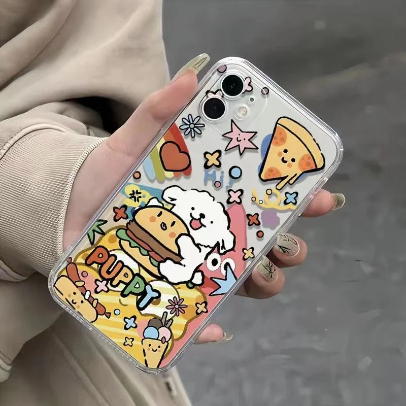 汉堡小狗适用苹果14/15promax手机壳13全包12华为/oppo/vivo/小米