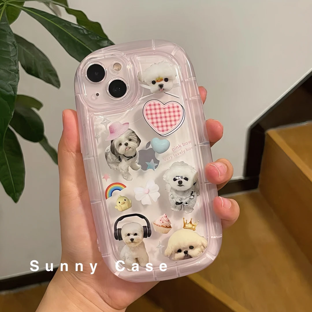 四只狗仔适用苹果13/14promax手机壳12全包11华为/oppo/vivo/小米