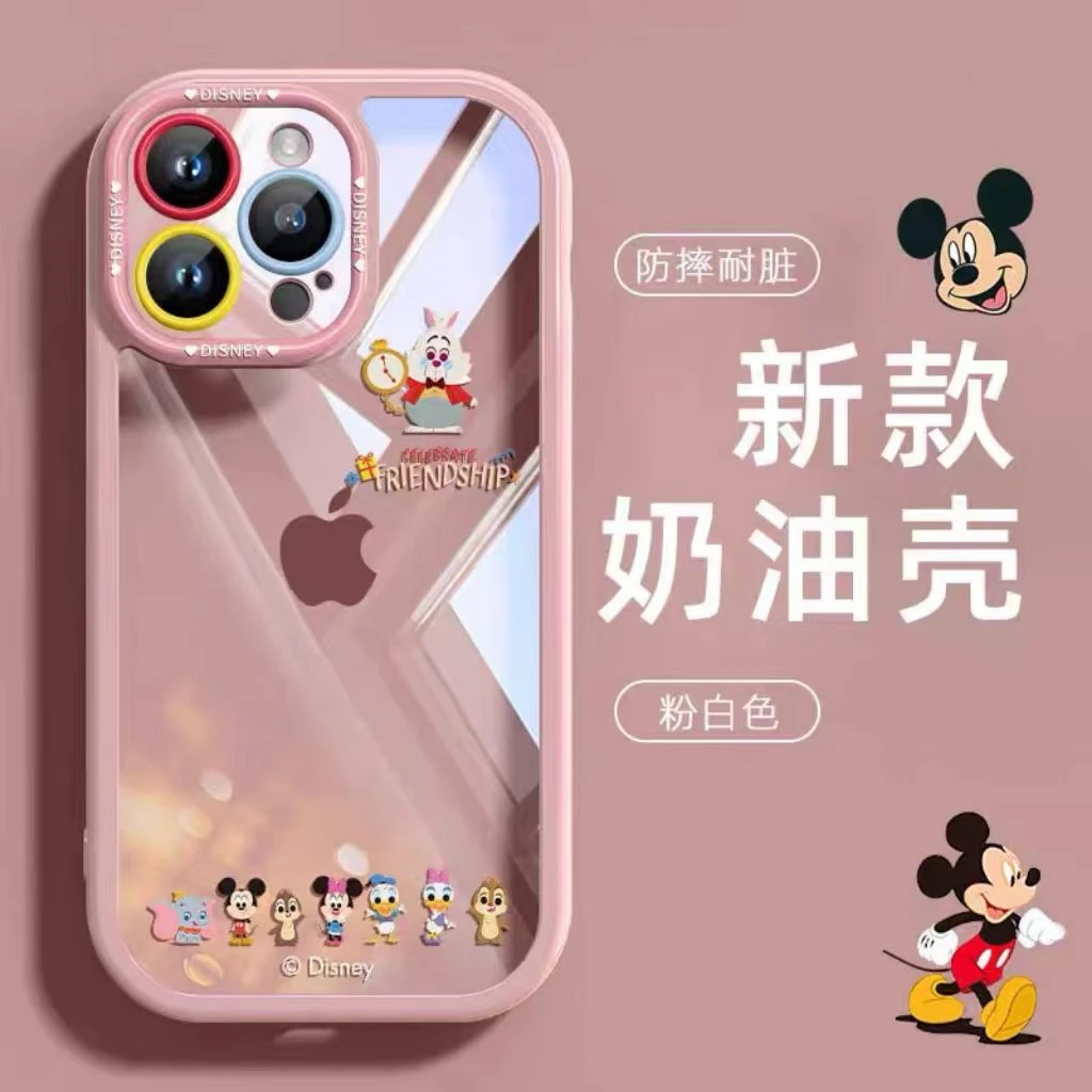 粉框米奇适用苹果14/15promax手机壳13全包12华为/oppo/vivo/小米