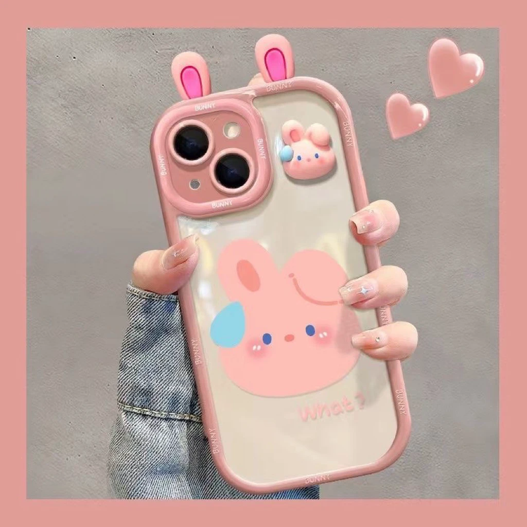 粉流汗兔适用苹果14/15promax手机壳13全包12华为/oppo/vivo/小米