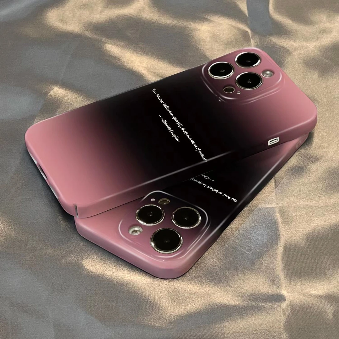 黑粉渐变适用苹果13/14promax手机壳12全包11华为/oppo/vivo/小米