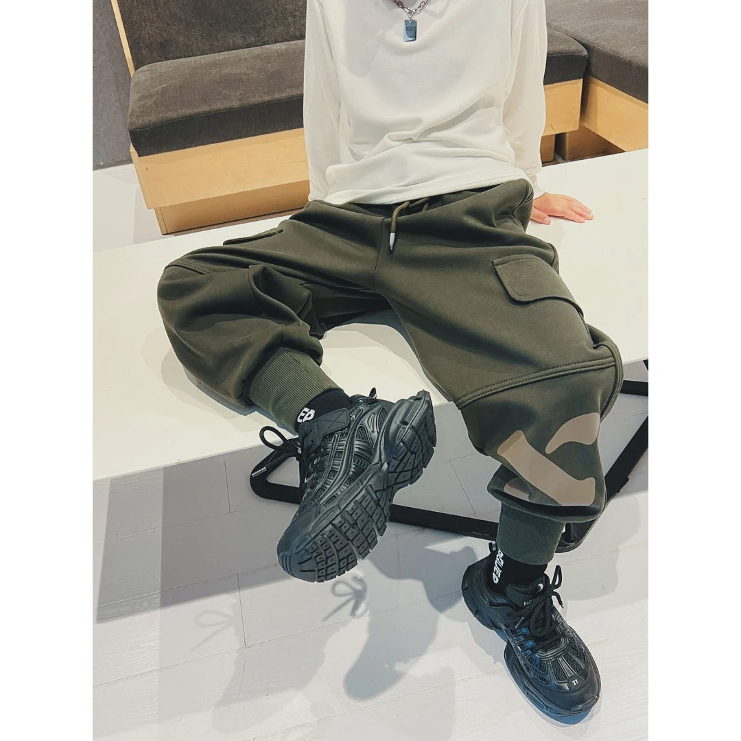 【冬季大促】男童运动裤2024秋冬新款中大童宽松百搭长裤儿童束脚