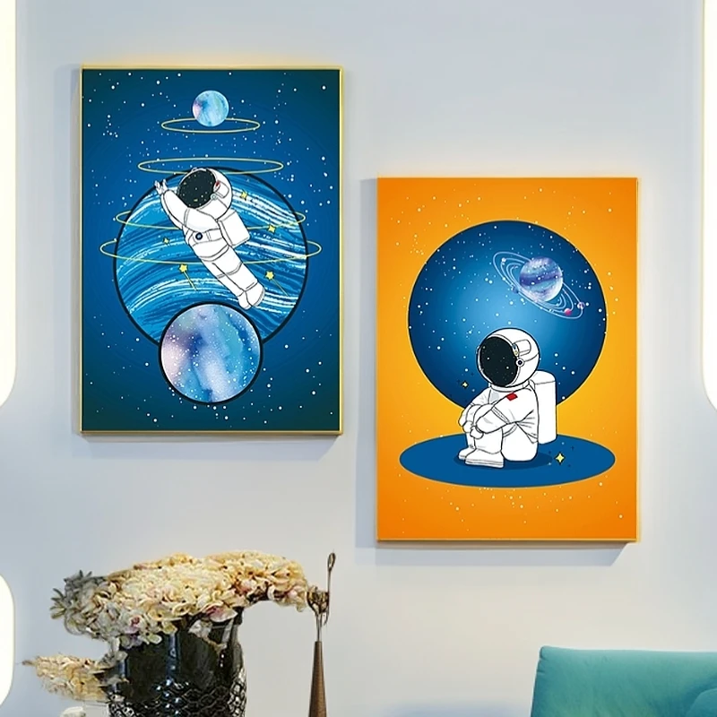 【太空人】砂岩肌理画客厅餐厅装饰画轻奢装饰挂画