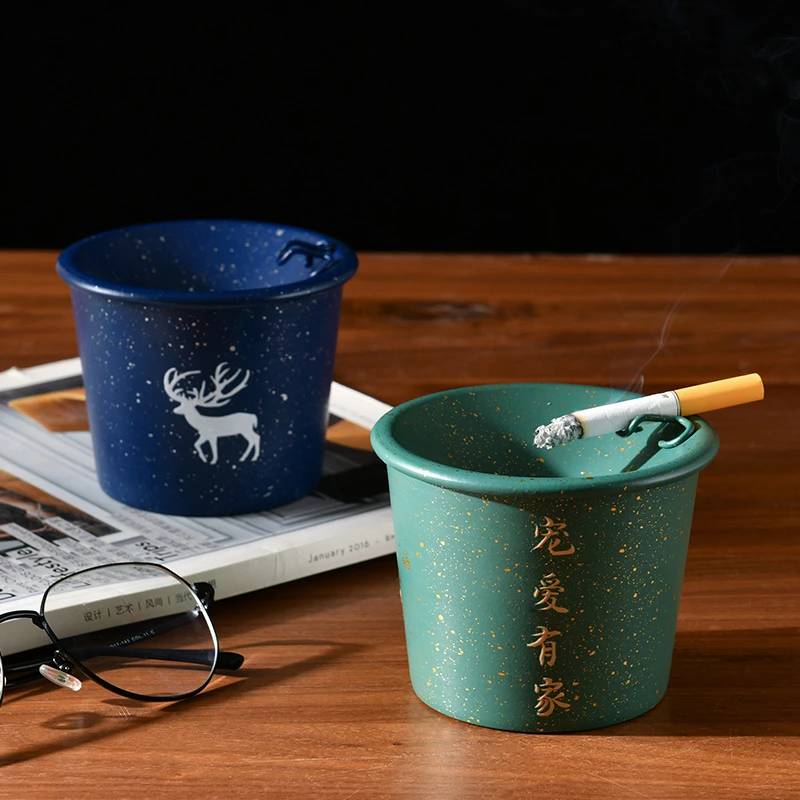 烟灰缸创意个性防摔防灰飞家用办公室网红时尚漏斗式花瓶花器花盆