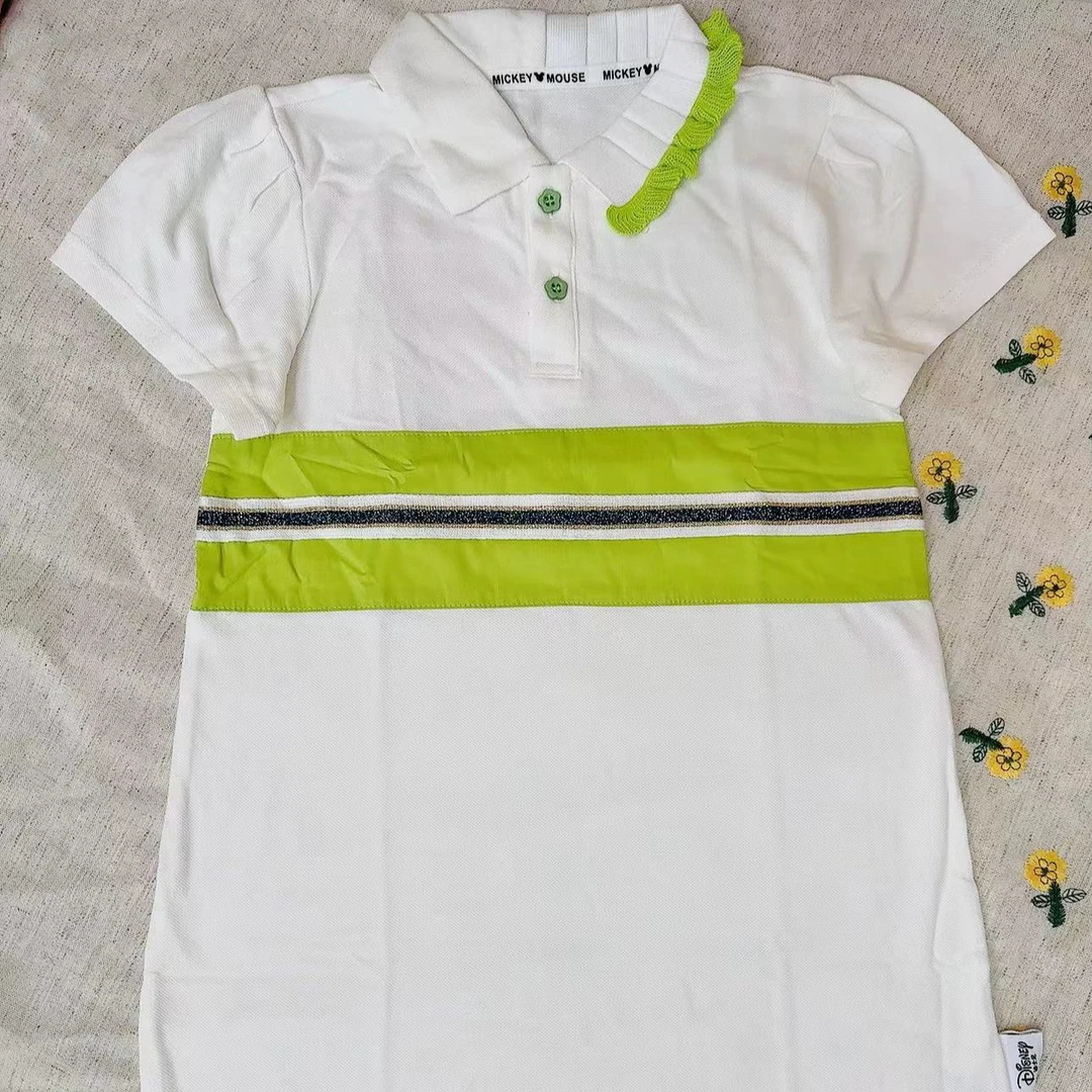 儿童连衣裙 女童 夏季短袖 翻领polo短袖连衣裙