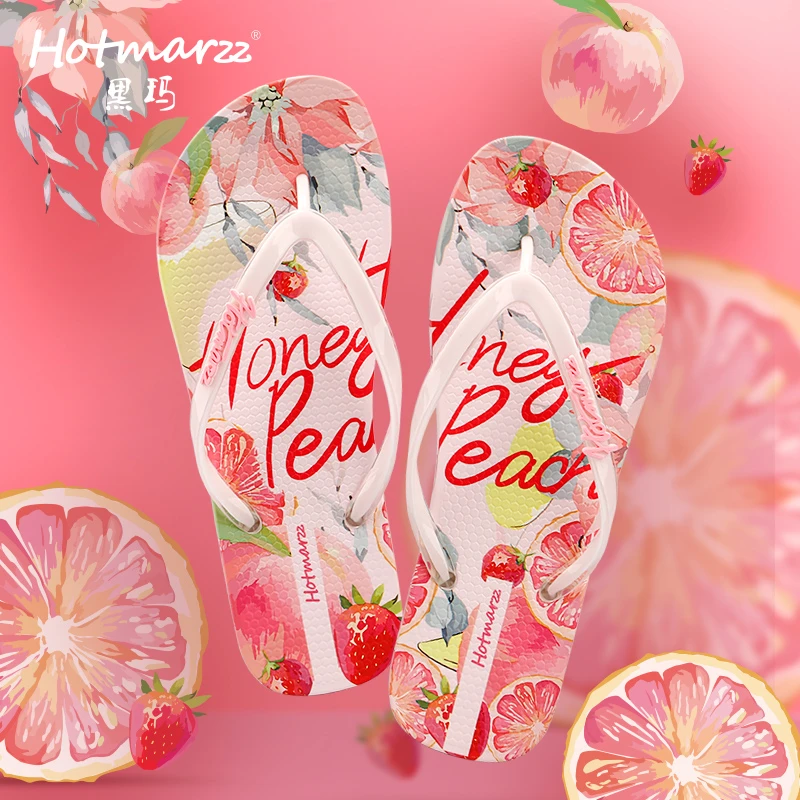 Hotmarzz黑玛 沙滩休闲人字拖女夏季外穿厚底防滑时尚ins夹脚拖鞋