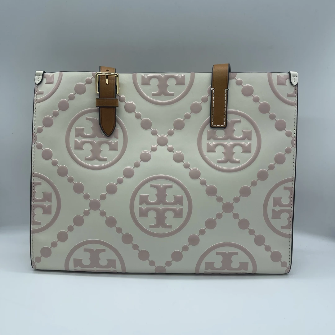 95新 TORY BURCH/汤丽柏琦 TB 字母LOGO图案托特单肩包/EE0025