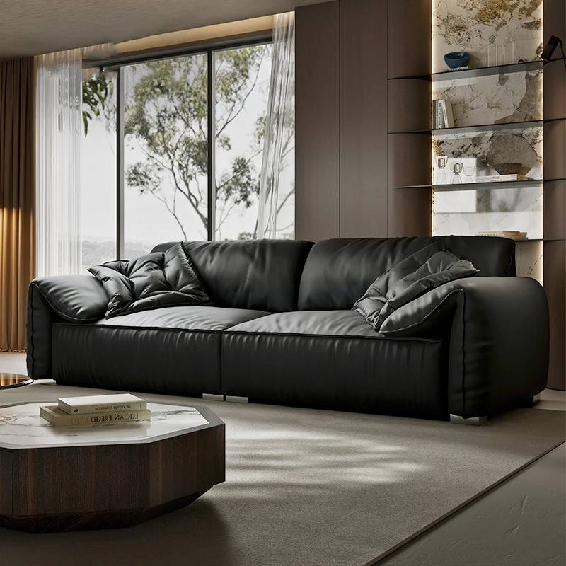 艾窝窝baxter大象耳朵沙发意式真皮头层牛皮客厅直排组合客厅沙发