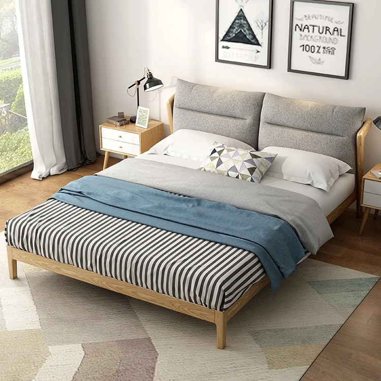 北欧实木床软包床白蜡木主卧双人床简约现代家用床