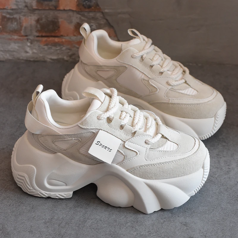 BAHONGLY/栢香妮2025新款时尚百搭老爹鞋女小个子松糕厚底运动鞋