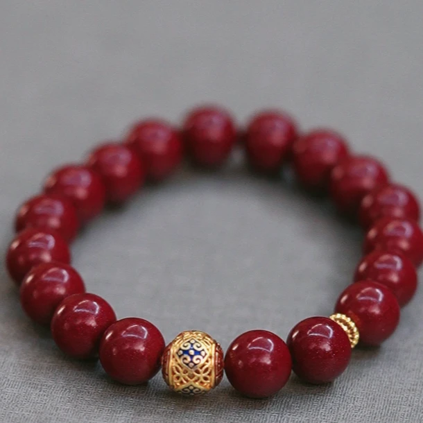 含辰砂工艺品凌云 朱砂辰砂紫金砂手串1.0