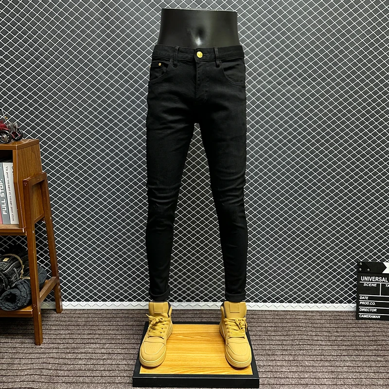 休闲牛仔裤男2024春秋新款韩版潮流修身小脚裤弹力百搭男裤牛仔裤